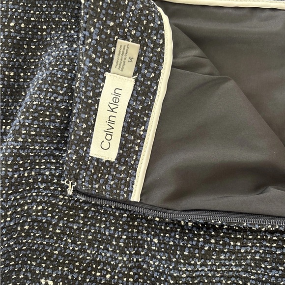 Calvin Klein Tweed Women 2- Piece Skirt Suit Set Size 14 Navy - Picture 10 of 11